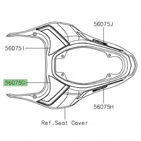 Autocollant décoratif gauche coque arrière Kawasaki Z900 (2019) | Moto Shop 35