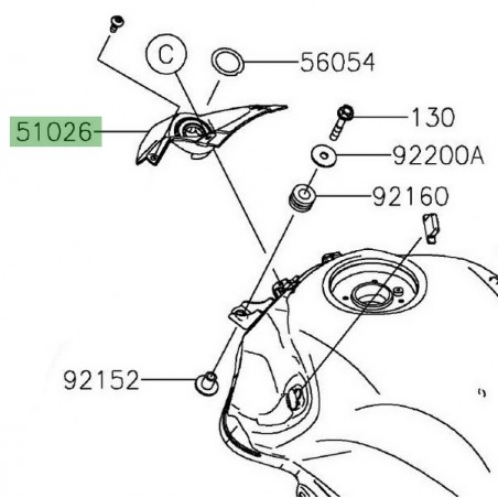 Protection clés de contact réservoir Kawasaki Z900 (2017-2024) | Réf. 510260013