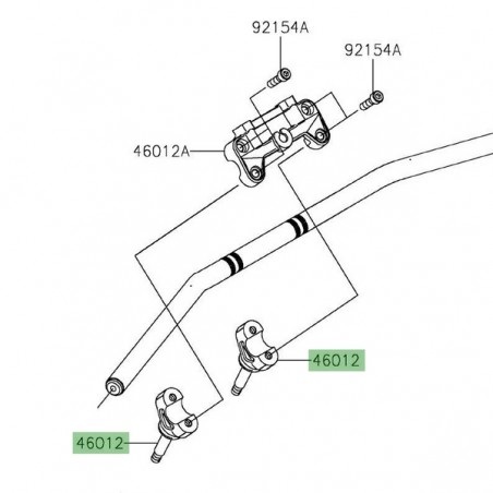 Pontet de guidon d'origine Kawasaki Z900 (2017-2019) | Réf. 46012037618R