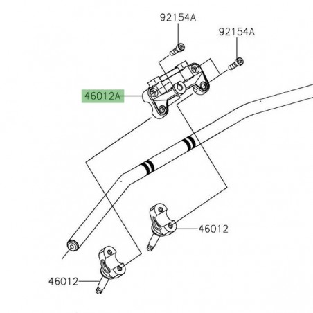 Pontet supérieur de guidon d'origine Kawasaki Z900 (2017-2019) | Réf. 46012037718R