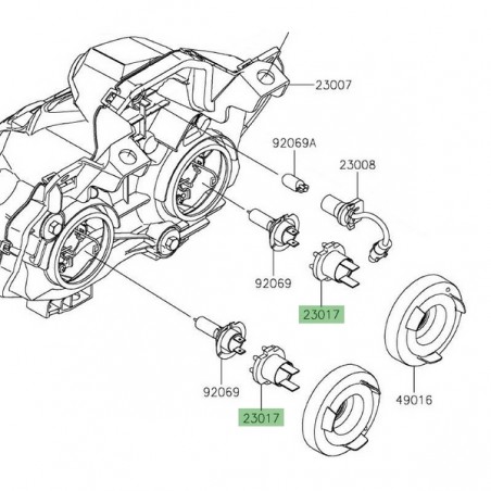 Prise ampoule optique avant Kawasaki Z900 (2017-2019) | Réf. 230171067