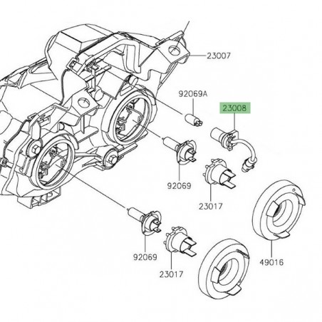 Prise veilleuse optique avant Kawasaki Z900 (2017-2019) | Réf. 230080181