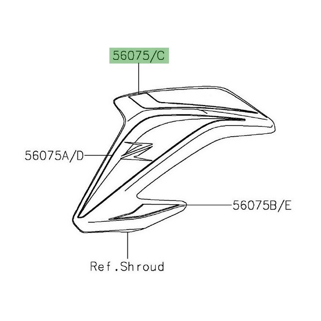 Autocollant supérieur écope de radiateur Kawasaki Z900 A2 (2019) | Moto Shop 35
