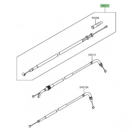 Câble d'embrayage Kawasaki Z300 (2015-2016) | Réf. 540110565