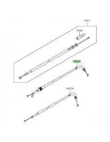 Câble d'ouverture des gaz Kawasaki Z300 (2015-2016) | Réf. 540120577