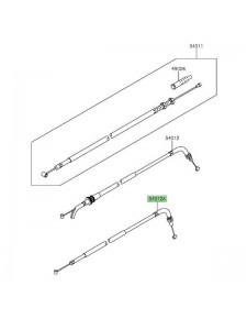 Câble de fermeture des gaz Kawasaki Z300 (2015-2016) | Réf. 540120578