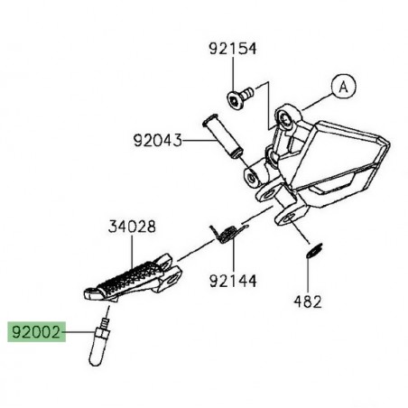 Téton de repose-pieds avant Kawasaki Z300 (2015-2016) | Réf. 920021995