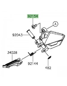 Vis M8x20 fixation platine repose-pieds avant Kawasaki Z300 (2015-2016) | Réf. 921540936