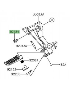 Vis M8x20 fixation platine repose-pieds arrière Kawasaki Z300 (2015-2016) | Réf. 921540936