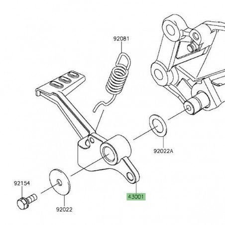 Pédale de frein arrière d'origine Kawasaki Z300 | Réf. 430010721
