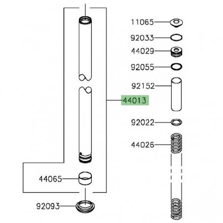 Tube de fourche Kawasaki Z300 (2015-2016) | Réf. 440130248