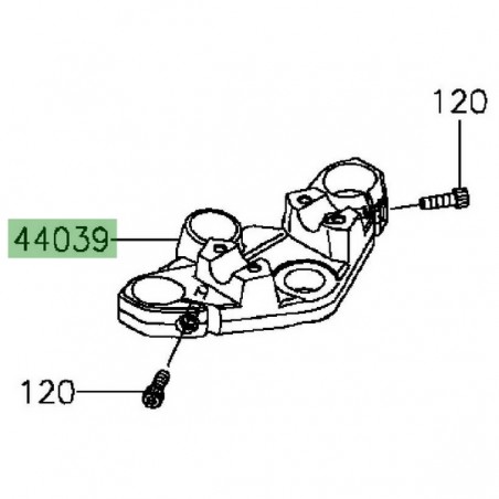 Té de fourche supérieur Kawasaki Z300 (2015-2016) | Réf. 14093014821