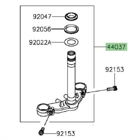 Té de fourche inférieur Kawasaki Z300 (2015-2016) | Réf. 440370152