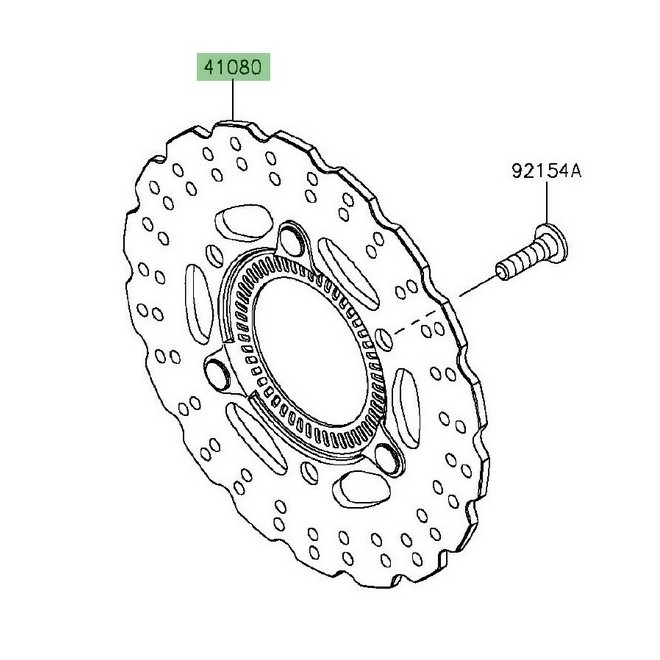 Disque de frein arrière Kawasaki Z300 ABS (2015-2016) | Réf. 41080059611H