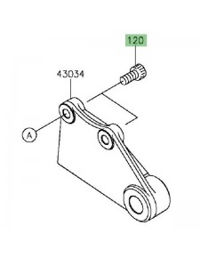 Vis M8x16 fixation étrier de frein arrière Kawasaki Z300 (2015-2016) | Réf. 120CA0816