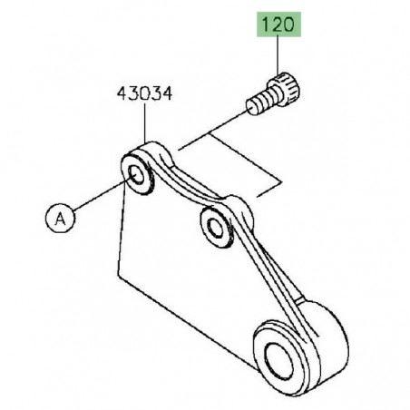 Vis M8x16 fixation étrier de frein arrière Kawasaki Z300 (2015-2016) | Réf. 120CA0816