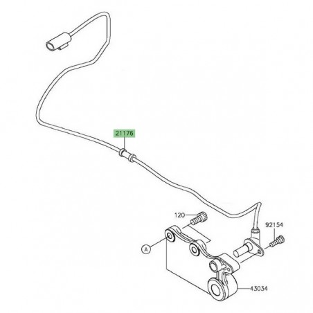 Câble ABS arrière Kawasaki Z300 (2015-2016) | Réf. 211760751