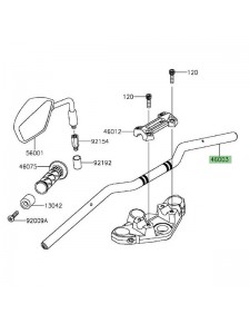 Guidon noir Kawasaki Z300 (2015-2016) | Réf. 46003059318R