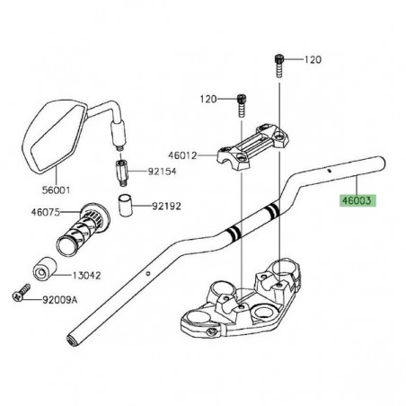 Guidon noir Kawasaki Z300 (2015-2016) | Réf. 46003059318R