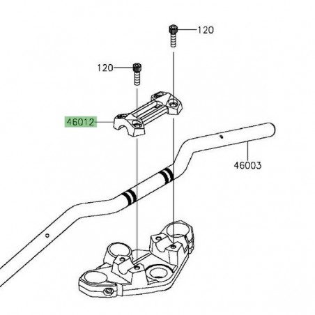 Pontet supérieur de guidon Kawasaki Z300 (2015-2016) | Réf. 460120314