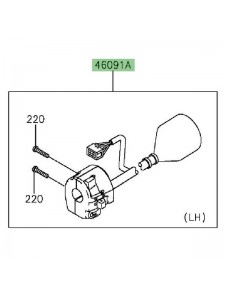 Commodo gauche Kawasaki Z300 (2015-2016) | Réf. 460910407