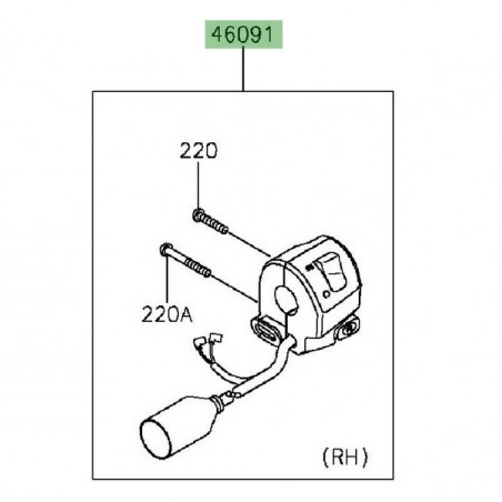Commodo droit Kawasaki Z300 (2015-2016) | Moto Shop 35