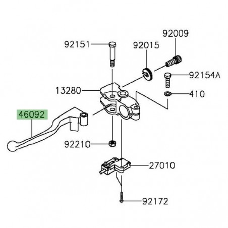 Levier d'embrayage Kawasaki Z300 (2015-2016) | Réf. 460920050