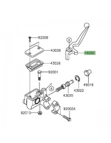 Levier de frein Kawasaki Z300 (2015-2016) | Réf. 460921203