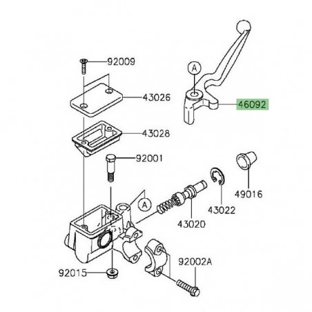 Levier de frein Kawasaki Z300 (2015-2016) | Réf. 460921203