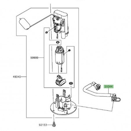 Durite d'essence Kawasaki Z300 (2015-2016) | Réf. 510440852