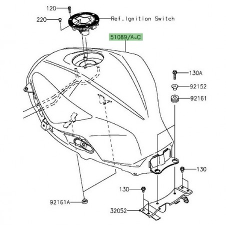 Réservoir d'essence Kawasaki Z300 (2015-2016) | Moto Shop 35