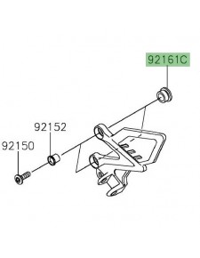 Silentbloc platine repose-pieds avant Kawasaki Z125 (2019-2024) | Réf. 921611651