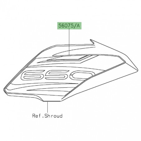 Autocollant "650" écope latérale Kawasaki Z650 (2019) | Moto Shop 35