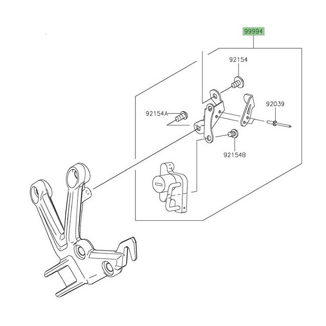 Kit serrure de casque Kawasaki Ninja H2 SX (2018-2020) | Réf. 999941133