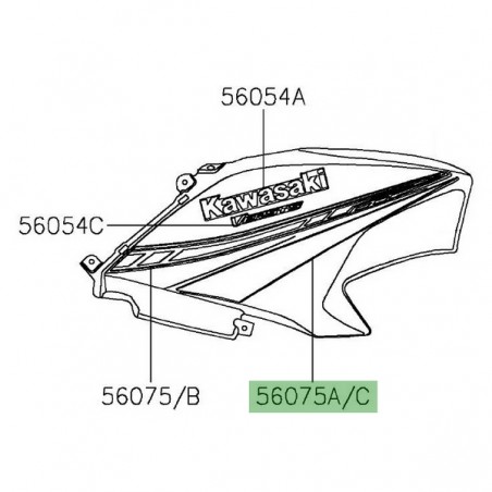 Autocollant inférieur flanc de réservoir Kawasaki Versys 650 (2019-2020) | Moto Shop 35