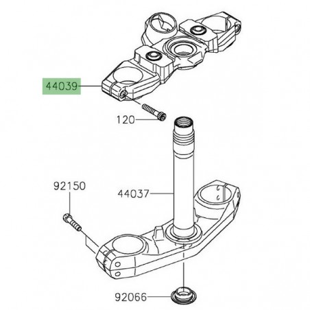 Té de fourche supérieur Kawasaki Versys 650 (2015-2024) | Réf. 44039015918R