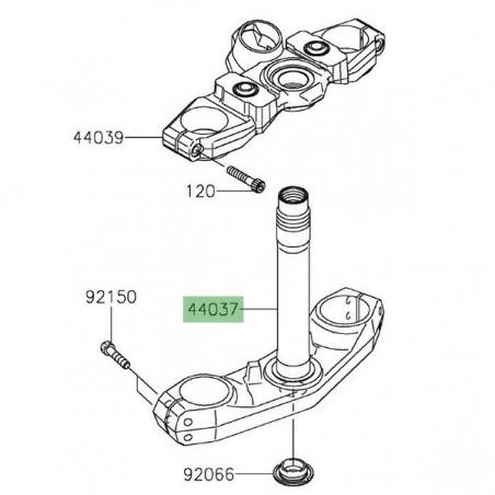 Té de fourche inférieur Kawasaki Versys 650 (2015-2024) | Réf. 440370149