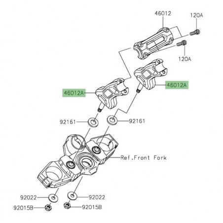 Pontet de guidon Kawasaki Versys 650 (2015-2021) | Réf. 46012037318R