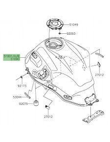 Réservoir d'essence peint Kawasaki Versys 650 (2015-2021) | Moto Shop 35