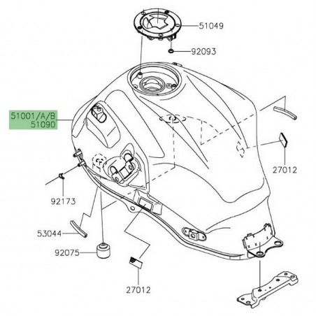 Réservoir d'essence peint Kawasaki Versys 650 (2015-2021) | Moto Shop 35