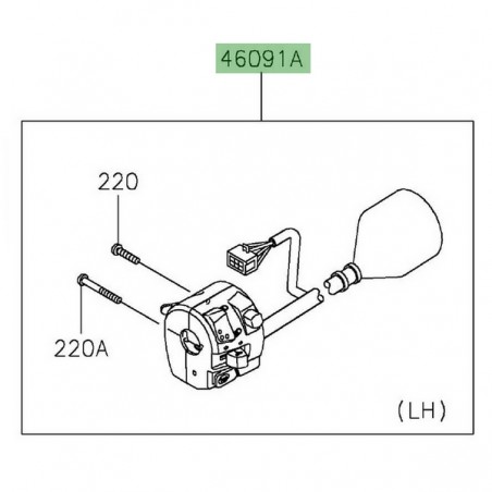Commodo gauche Kawasaki Versys-X 300 (2017-2018) | Réf. 460910353