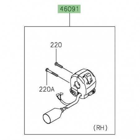 Commodo droit Kawasaki Versys-X 300 (2017-2018) | Réf. 460910352