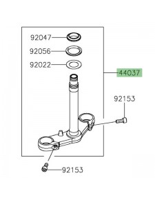 Té de fourche inférieur Kawasaki Versys-X 300 (2017-2018) | Réf. 44037017121