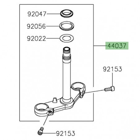 Té de fourche inférieur Kawasaki Versys-X 300 (2017-2018) | Réf. 44037017121
