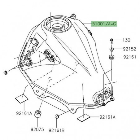 Réservoir d'essence Kawasaki Versys-X 300 (2017-2018) | Moto Shop 35