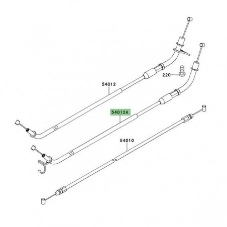 Câble d'ouverture des gaz Kawasaki GTR 1400 (2008-2016) | Réf. 540120223