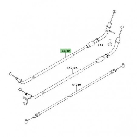 Câble de fermeture des gaz Kawasaki GTR 1400 (2008-2016) | Réf. 540120199