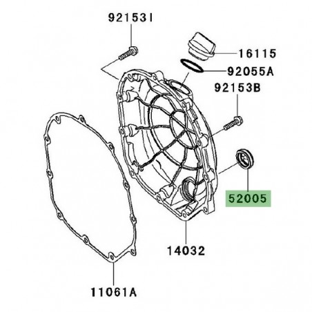 Hublot pour carter d'embrayage Kawasaki 520050024 | Moto Shop 35