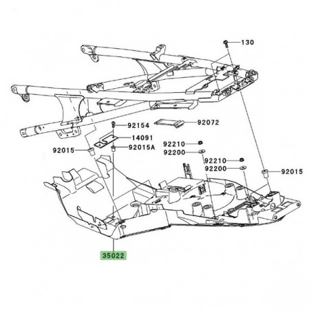 Passage de roue arrière Kawasaki GTR 1400 (2008-2016) | Réf. 350220048
