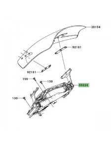 Mécanisme pare-brise Kawasaki GTR 1400 (2008-2014) | Réf. 550360009
